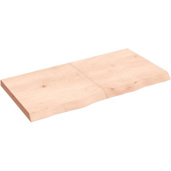 Estantería de pared de 120x60x(2-6) cm, madera maciza de roble sin tratar.