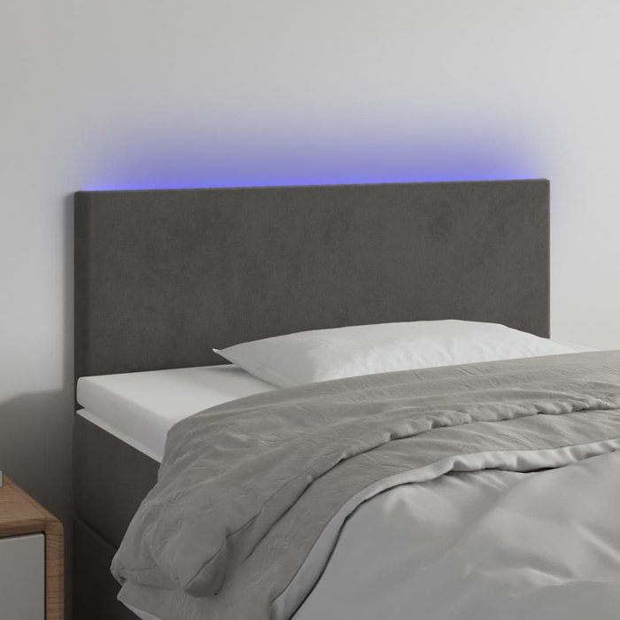 Cabecero led gris oscuro 100x5x78/88 cm terciopelo