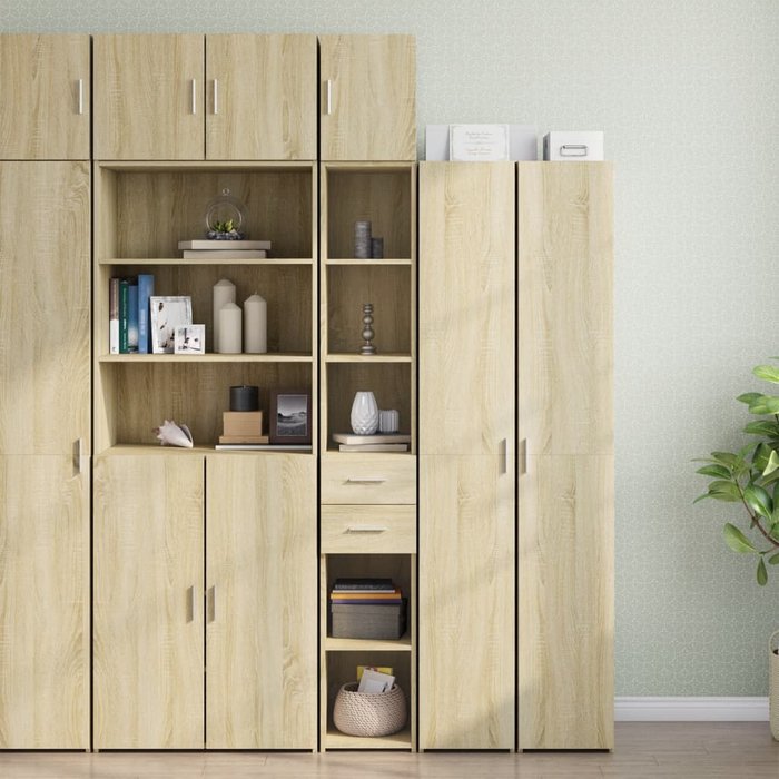 Vidaxl armario estrecho madera ingeniería roble sonoma 30x42,5x225 cm