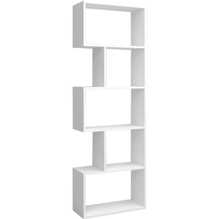 Librería estantería neón blanco mate 5 estantes 181x60x25 cm