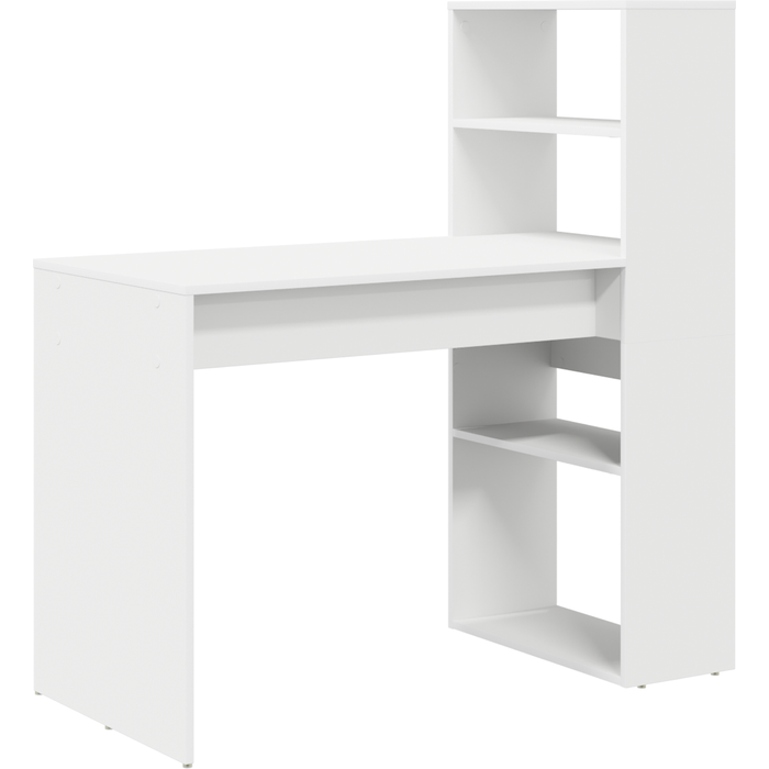 Mesa con almacenamiento blanco 113x54x120 cm madera elaborada cfw21124