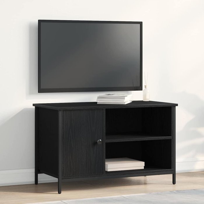Mueble de tv, roble negro, 80 x 40 x 50 cm, madera de ingeniería
