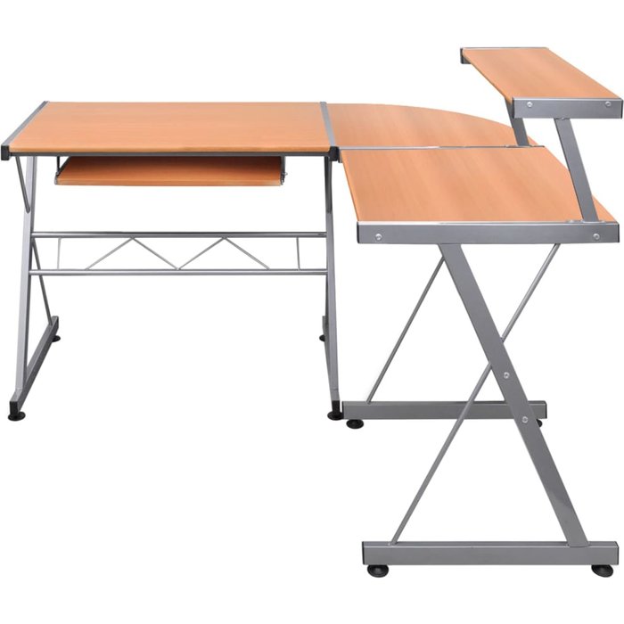 Escritorio de esquina madera contrachapada marrón 132x112x99 cm - comfortxl