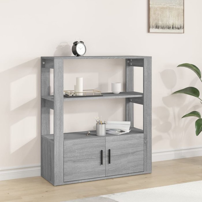 Maison exclusive - aparador de madera contrachapada gris sonoma 80x30x90 cm