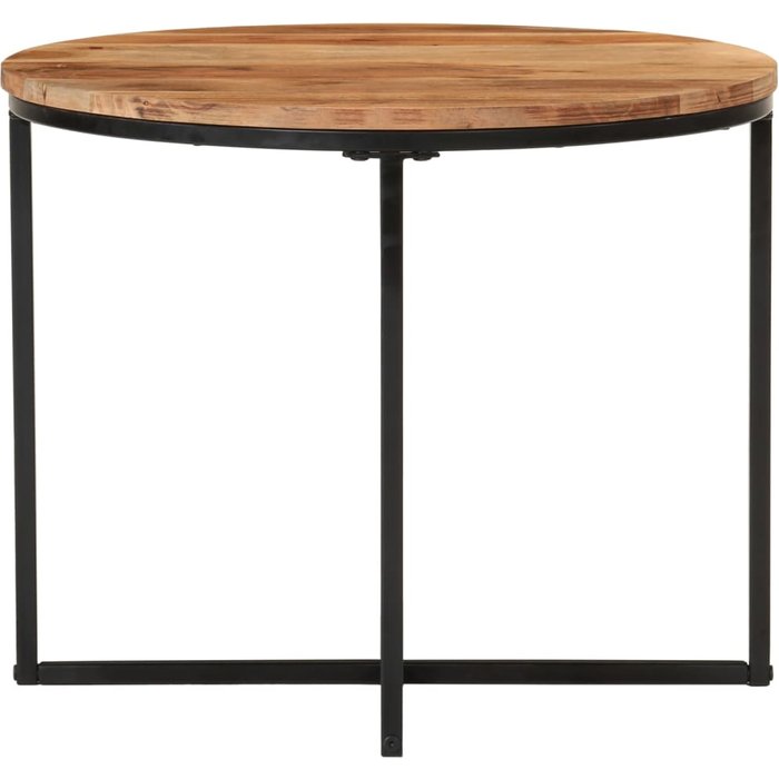 Mesa de centro de madera maciza de acacia y hierro 35x35x30 cm - comfortxl