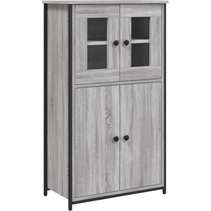 Aparador alto madera contrachapada gris sonoma 62x32x106,5 cm - comfortxl
