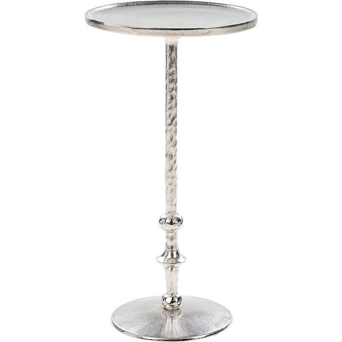 Beliani mesa auxiliar meda metal plateado