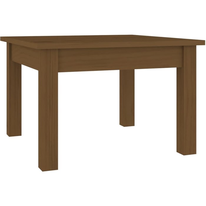 Mesa de centro madera maciza de pino marrón miel 45x45x30 cm - comfortxl