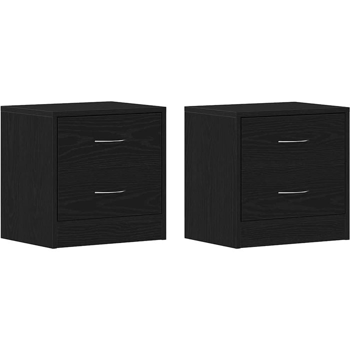 Mesillas de noche 2 uds | mesita de noche roble negro 40x30x40 cm cfw688428