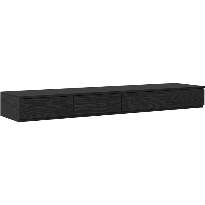 Cajones para cama negro roble 150x36,5x16,5 cm madera engineered cfw36463
