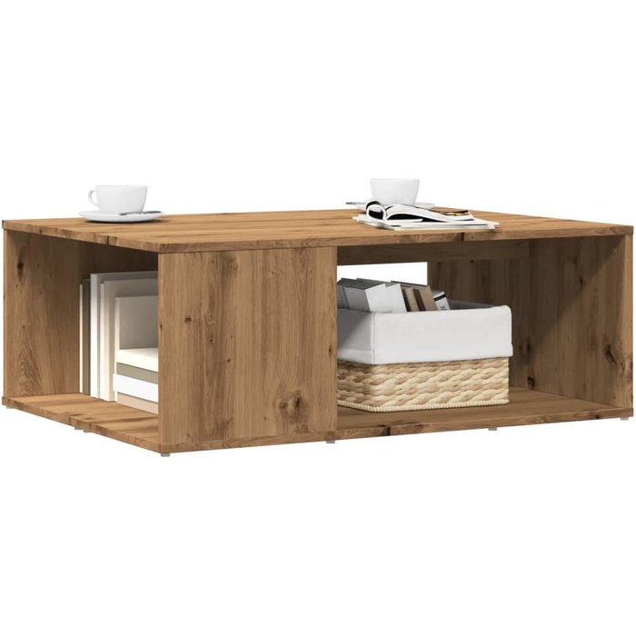 Mesa de centro artesanal de roble 90x67x33 cm de madera de contrachapada