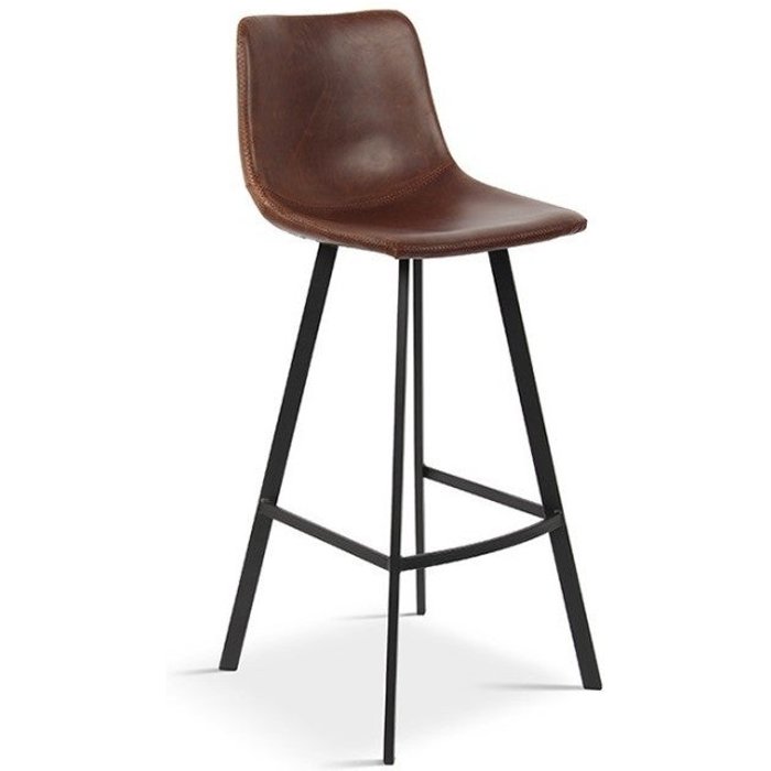 Silla de mostrador ozon – pu marrón – diseño contemporáneo h98 cm