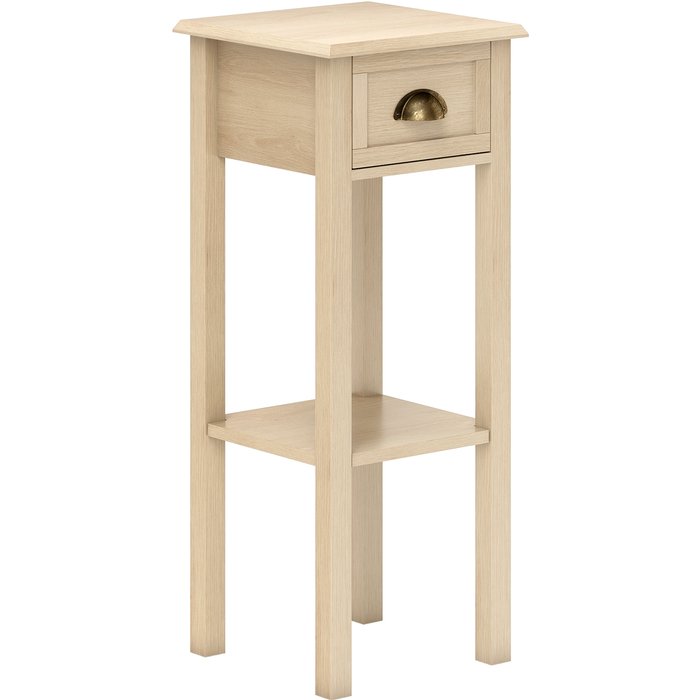 Mesa auxiliar homcom mdf madera natural 30x30x75 cm 838-130v00nd