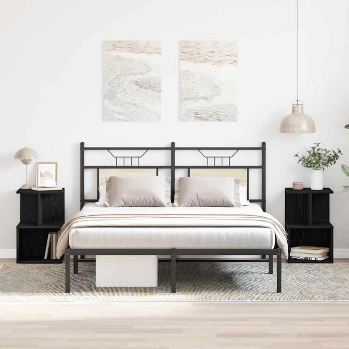 Mesilla de noche, 2 piezas, roble negro, 35 x 35 x 55 cm