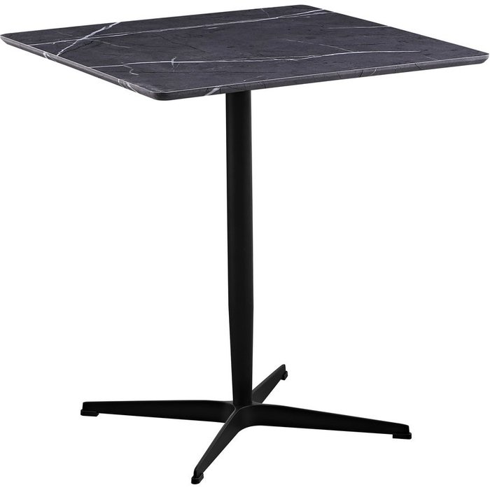 Mesa alta efecto mármol gris oscuro 70x70x77,5 cm