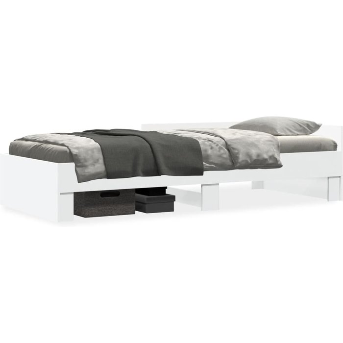 Estructura de cama madera de ingeniería blanca 100x200 cm — comfortxl