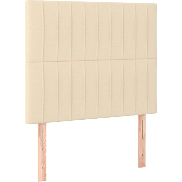 Cabecero de cama - mueble cabecero de tela color crema 90x5x118/128 cm