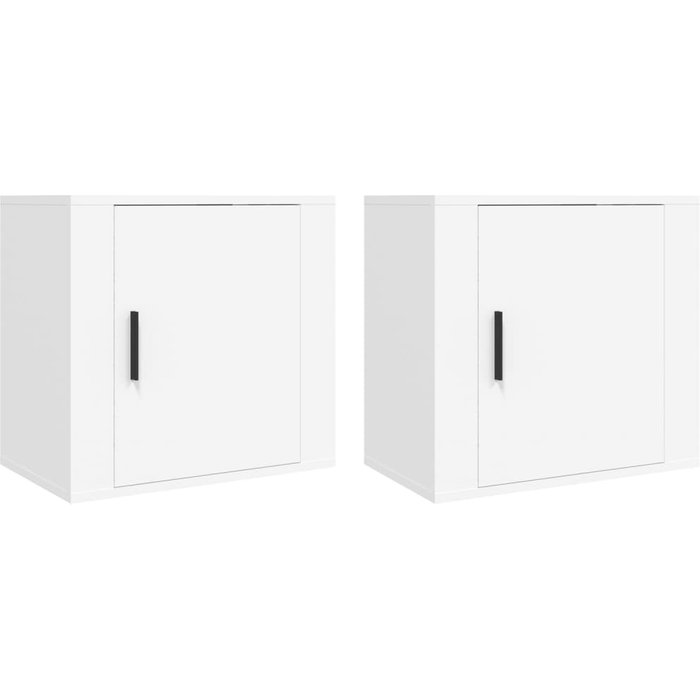 Mesitas de noche de pared 2 uds blanco 50x30x47 cm