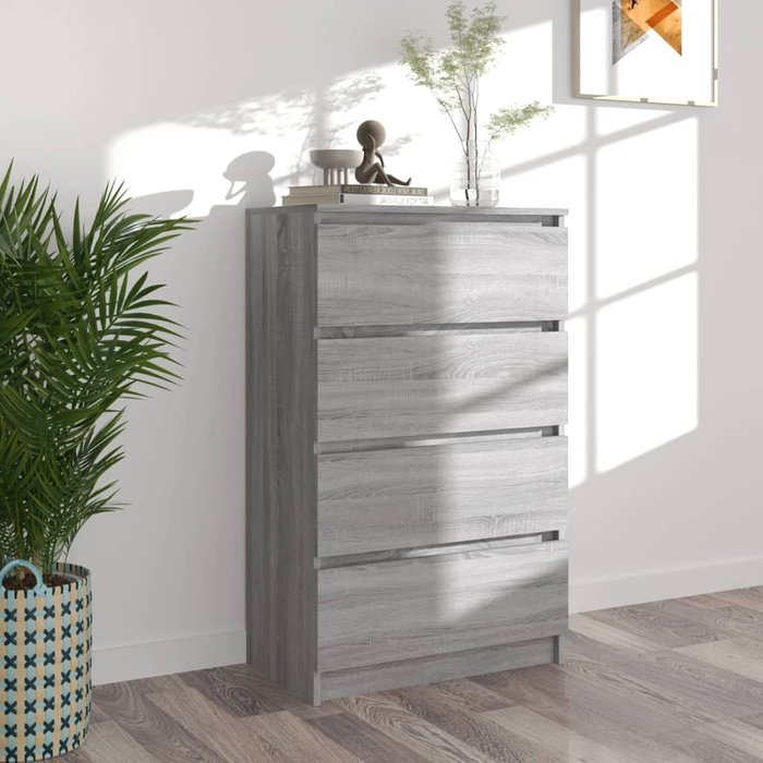 Aparador gris sonoma 60x35x98,5 cm madera contrachapada