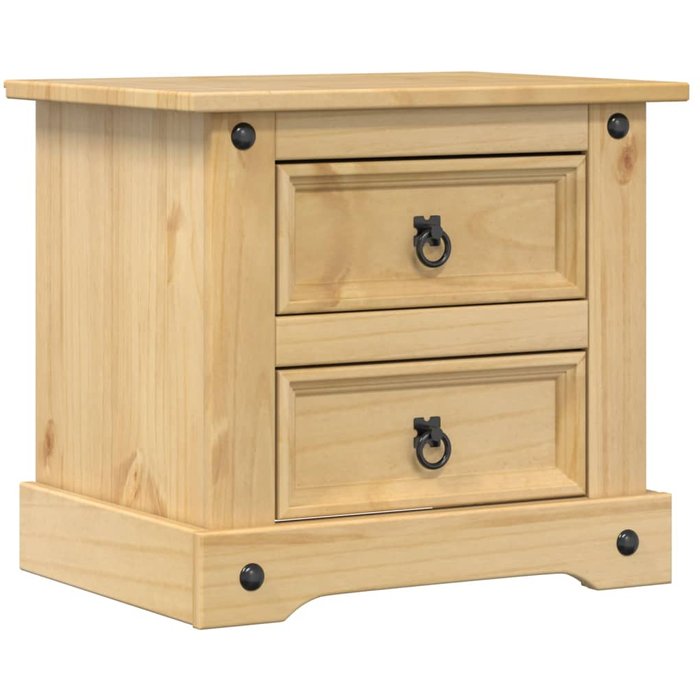 Mesita de noche corona madera maciza de pino 53x39x50 cm - comfortxl