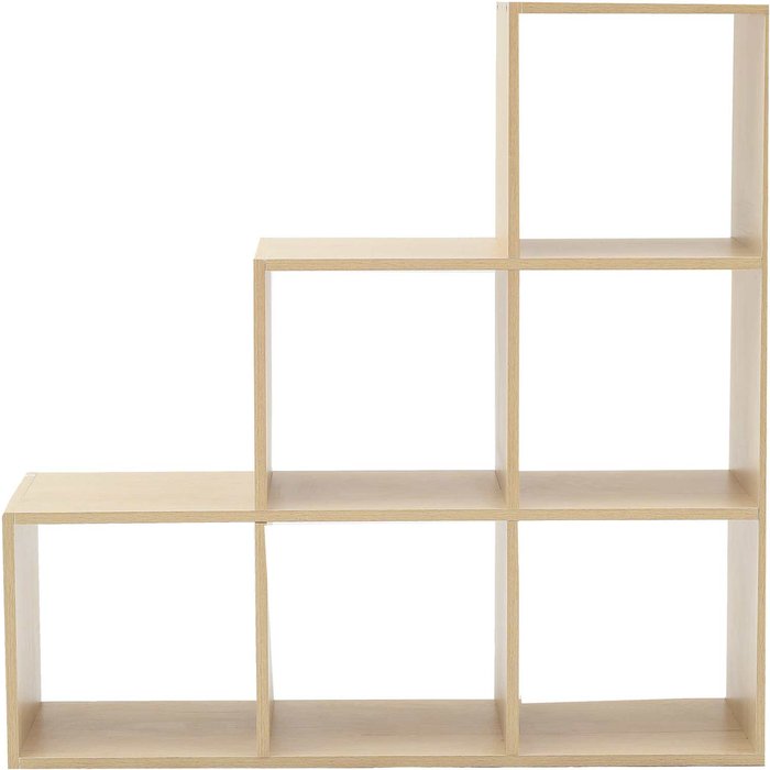 Mueble librería moderno 6 cuartos madera marron 97,5x97,5x29