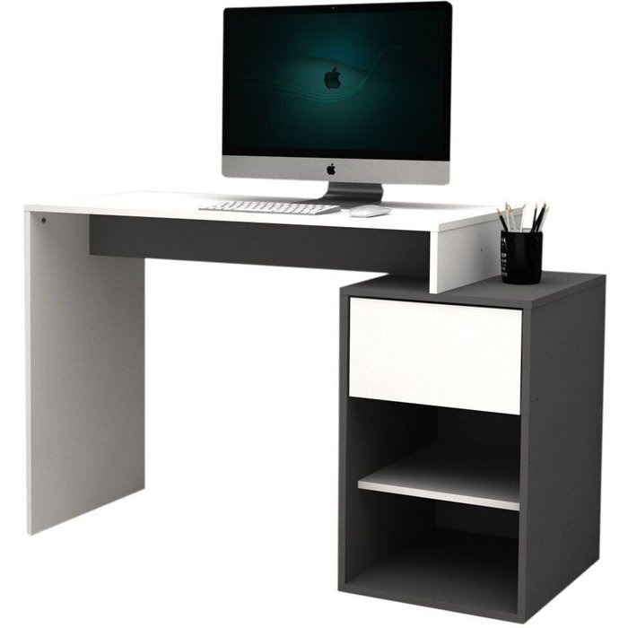 Mesa de escritorio dn con cajon, blanco 119x76 cm