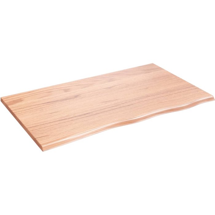 Estante de pared marrón claro 100x60x2cm madera maciza de roble tratada