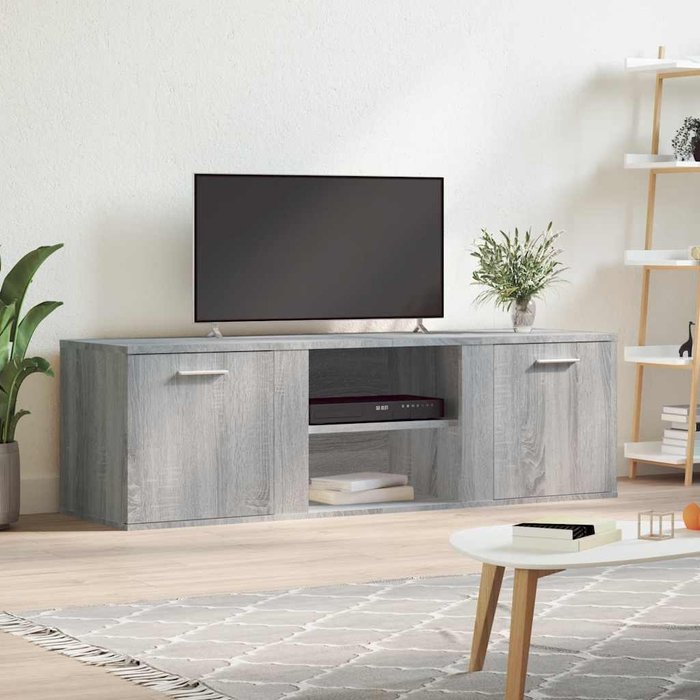 Mueble de tv sonoma gris 120x34x37 cm madera de ingeniería