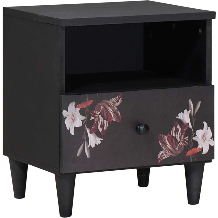 Mesita de noche marrón, 40 x 33 x 46 cm, madera maciza de mango