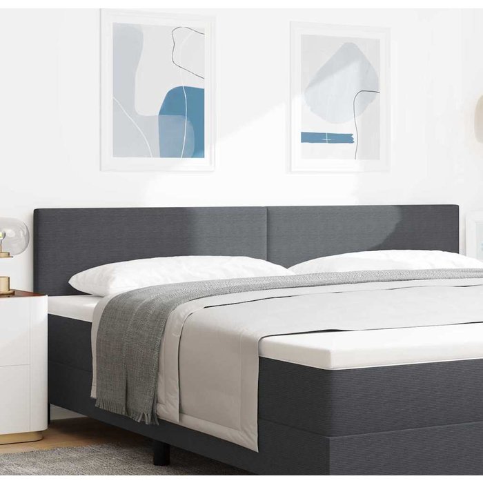 Vidaxl cabecero de cama diseño sencillo led pana gris oscuro 100 cm