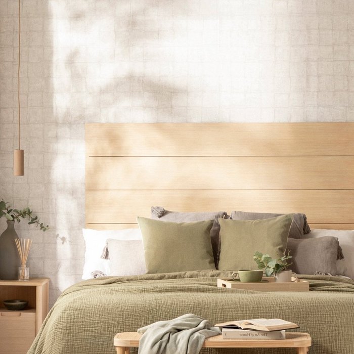 Cabecero doble efecto madera natural 162x80 cm