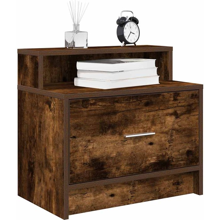 Maison exclusive - mesillas de noche con cajón 2 uds roble ahumado 51x31x47 cm