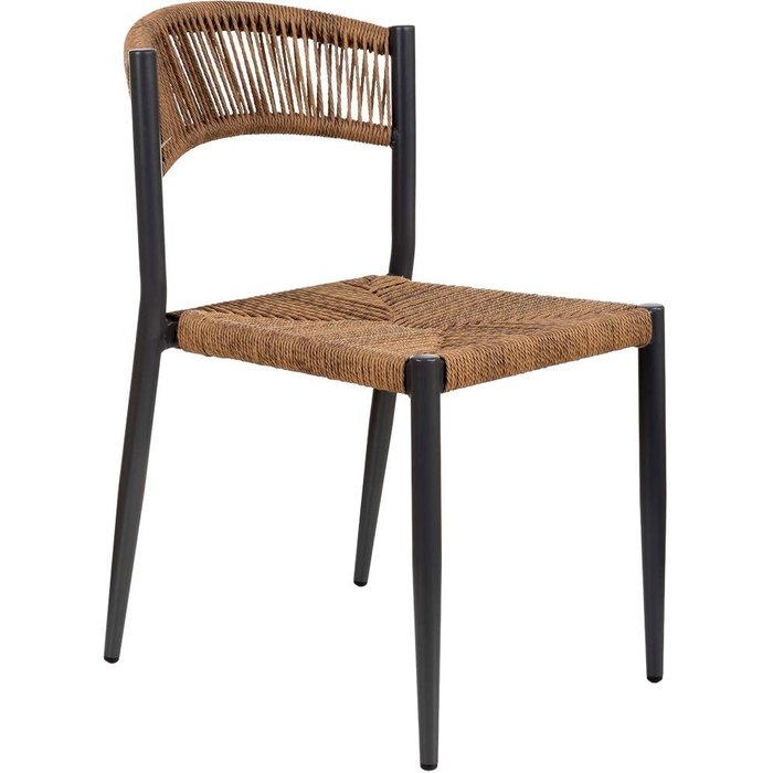 Silla de ratan sintético marrón 48x60x78