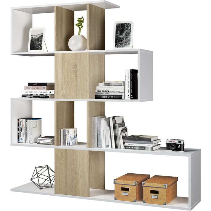 Estantería pong plus - blanco artik y roble canadian