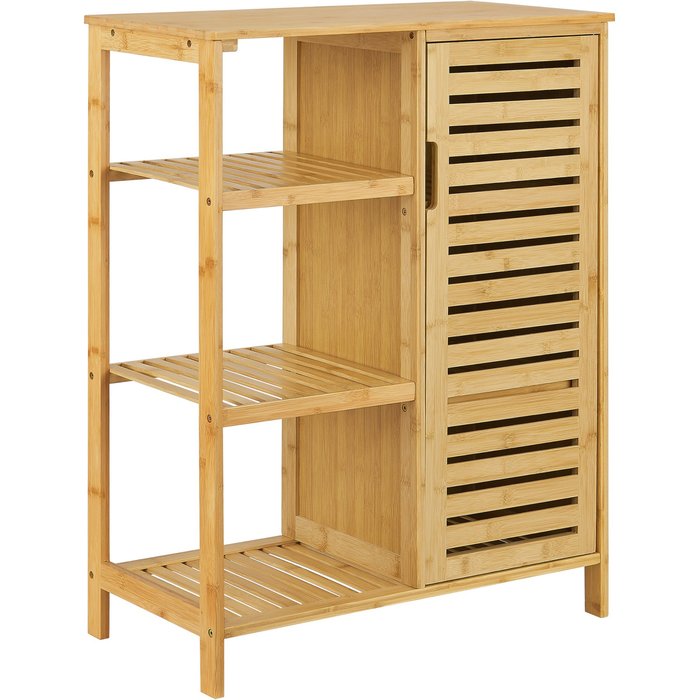 Mueble contenedor con estante 87 x 66 x 33 cm para baño de bambú 03_0006860