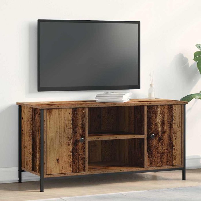 Mueble de tv de madera antigua, 100 x 40 x 50 cm, madera de ingeniería
