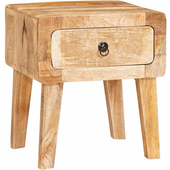 Mesas auxiliares marrón 40 x 32 x 46 cm madera maciza de mango