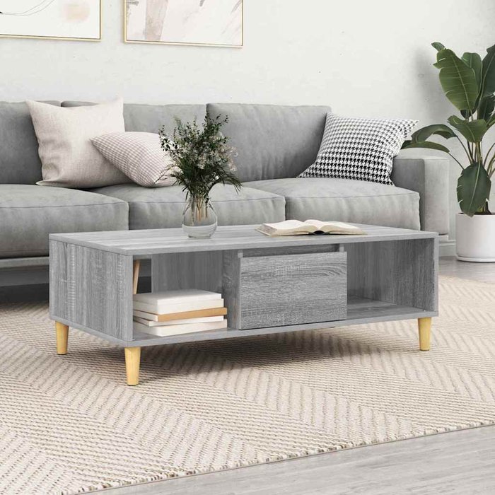 Mesa de centro sonoma grey, 102 x 55 x 35 cm, madera de ingeniería.