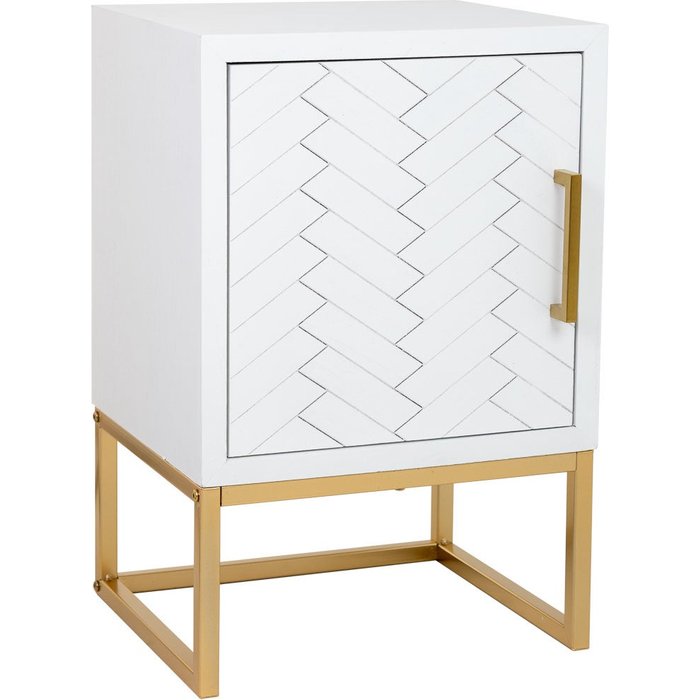 Mesita 1 puerta madera y metal 40x35x61h cm
