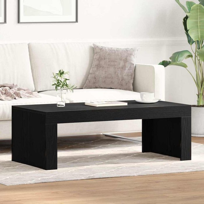 Mesa de centro, roble negro, 102 x 50 x 35 cm, madera de ingeniería.