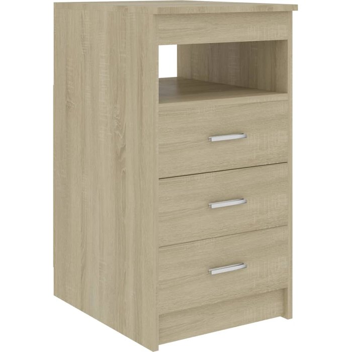 Cajonera de madera contrachapada color roble sonoma 40x50x76 cm - comfortxl