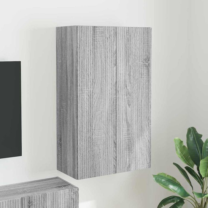 Mueble de tv de pared, gris sonoma, 59,5 x 31 x 100 cm