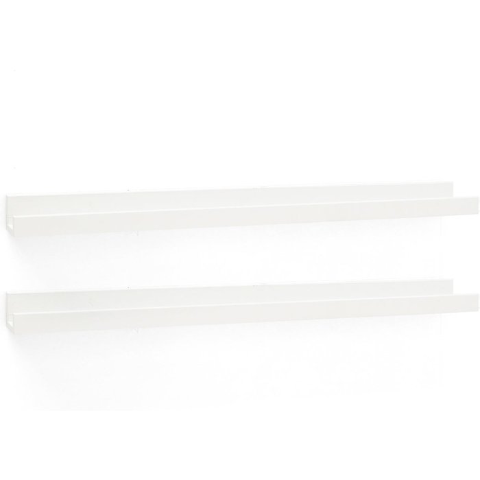 Duc - pack 2 estantes de madera maciza flotante tono blanco 100cm - decowood