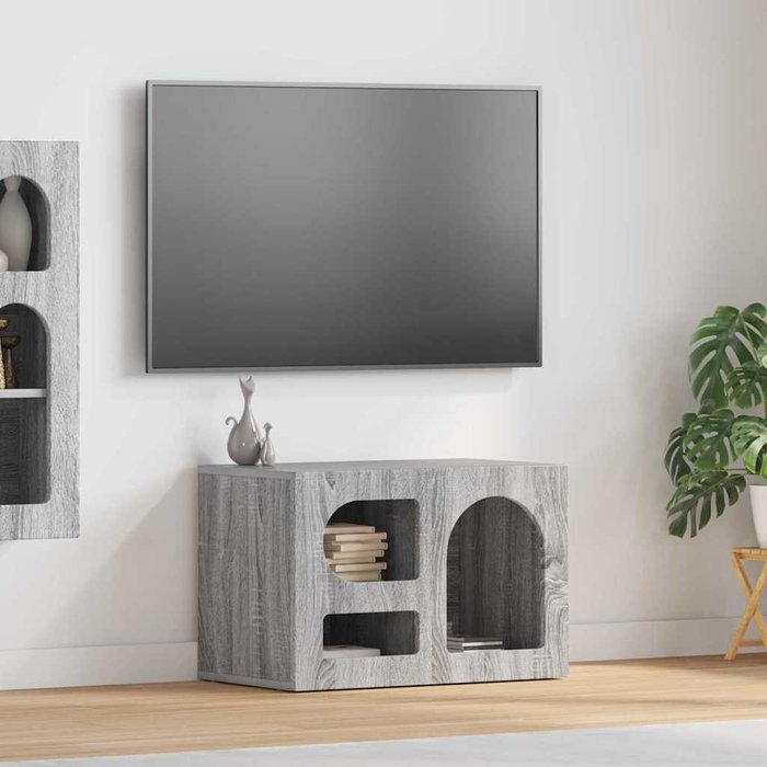 Mueble de tv sonoma gris 60 x 35 x 40 cm madera de ingeniería