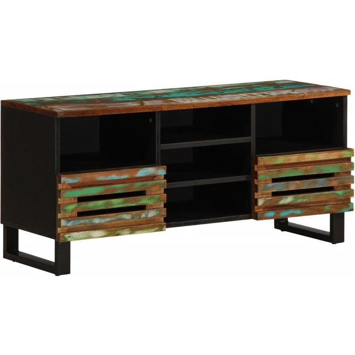 Mueble tv 100x34x46 cm madera maciza de acacia
