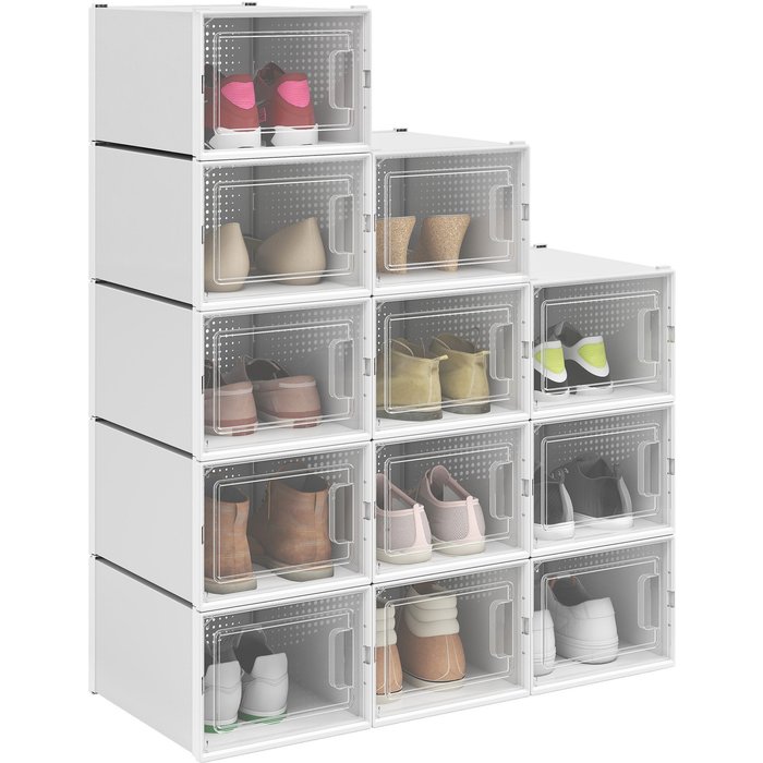 Caja de zapatos balconera (12 piezas) - 35.8 x 27.7 x 20.8 cm - blanco