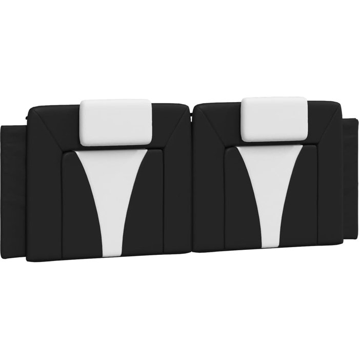 Cabecero de cama acolchado cuero sintético negro blanco 120 cm - comfortxl