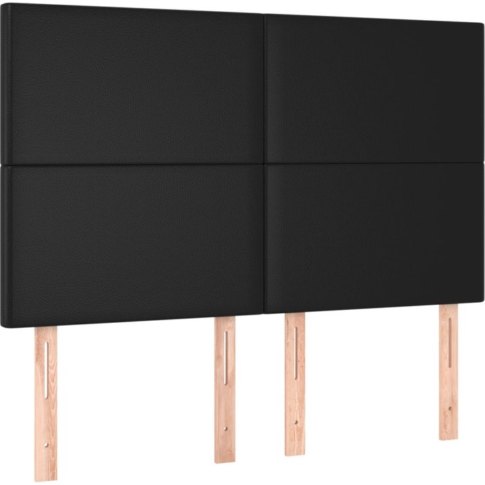Cabecero de cama - mueble cabecero negro 144x5x118/128 cm piel sintética