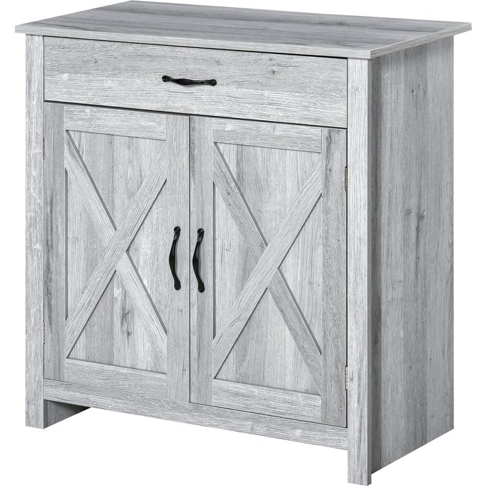 Aparador cocina 80cm gris con cajón y estante ajustable - estilo rústico