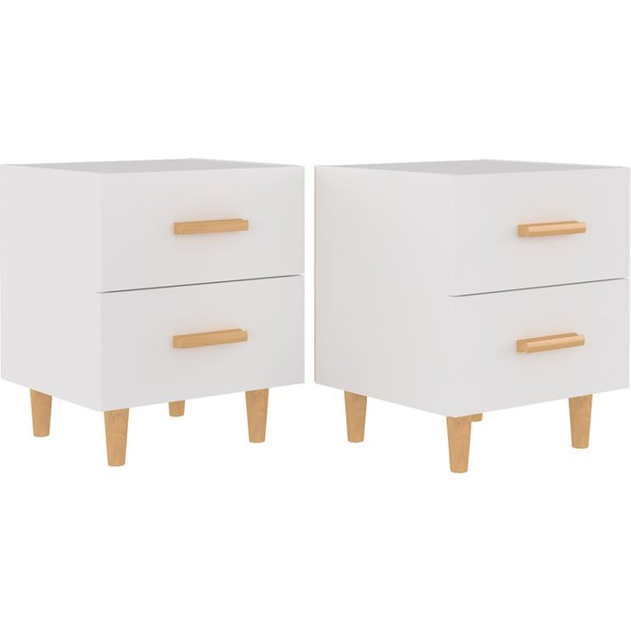 Mesitas de noche 2 unidades color blanco 40x35x47,5 cm - comfortxl